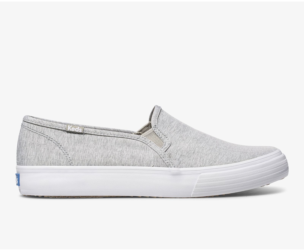 Slip Ons Keds Femme Grise - Double Decker Heathered Woven - 938-ZHBOLV